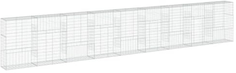 vidaXL Gabionkorg med skydd 900x50x150 cm galvaniserat järn, gabionkorg, stenmur, gabionmur, gabionkorgar, stenmurar, gabinmurar, gabionvägg