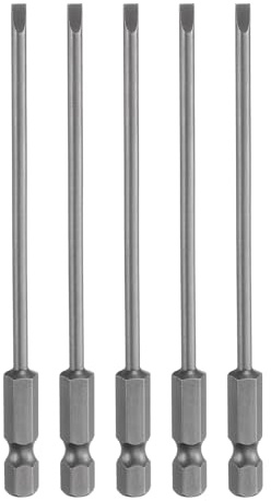 QUARKZMAN 5Pcs Embouts de Tournevis à Fente Magnétiques Sl3 3 mm pour Vis | en Acier S2, Embout de Tournevis à Tête Plate 1/4 Tige Hexagonale, 100 mm (3,9)