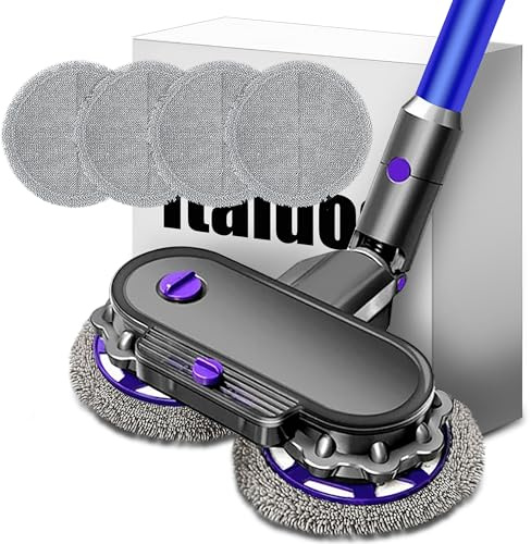 Italdos Brosse 3-en-1 compatible pour Dyson V7 V8 V10 V11 V15 - Aspiration, lavage et polissage - 4 chiffons en microfibre, réservoir d'eau