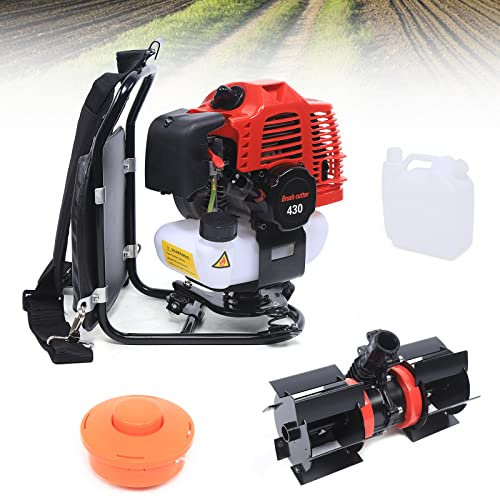 Gartenfräse Benzin,52Cc Motorhacke Benzin 52Cc 2-Takt Gas Unkraut Eater/Bürstenschneider, 2 In 1 Gas Angetriebene Heckenschere, Maximale Leistung/Geschwindigkeit 2.2Kw/8500Rpm