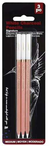 2/3x/set lápiz de carbón blanco para resaltar lápiz dibujado a lápiz boceto lápiz dibujo