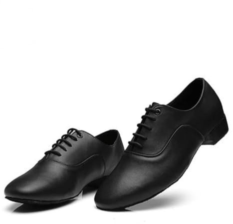 WEOKDFHA Latin Dansskor Herr Lädersneakers Herr Latin Dansskor Modern Tango Room National Standard för Barn (svart, 43)