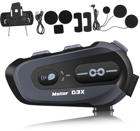 OSALADI Cuffie per Casco con Interfono Illimitato Auricolari Wireless Resistenti all e Polvere Portata Audio Fedeltà per Sci Ciclismo e Uso Esterno