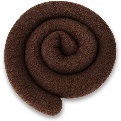 ekm trade Bettschlange für Allergiker Bettkissen Stillkissen Bettrolle Zierkissen Bettumrandung Schlange Handmade 100% Baumwolle (85 - Bouclé Braun, 300 cm)