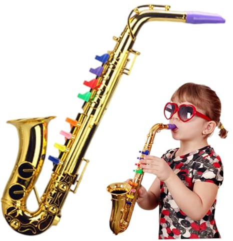 Nuiorfty Sassofono Giocattolo Sassofono in plastica Realistico Giocattoli educativi precoci per Bambini Piccoli