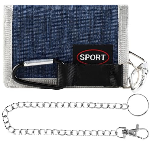 GmeDhc Billetera para Adolescentes y Niños, Monedero para Adolescentes y Chicos con Clip de Cadena, Billetera Plegable para Niños y Hombres de Estilo Neutral, J., 12*8*1cm, Moderno