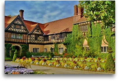 CALVENDO Premium Textil-Leinwand 45 x 30 cm Querformat Premium Textil-Leinwand 45 cm x 30 cm quer Schloss Cecilienhof | Wandbild, HD-Bild auf Keilrahmen, Wanddekoration, Kunstdruck von Andrea Janke