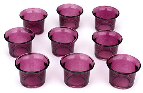 NoNa 4,5 cm Teelicht-Gläser - Neun im Set - LILA - Teelichtglas Kerzenglas Kerzengläser Teelichthalter