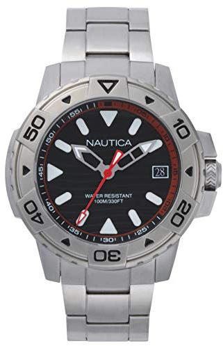 Nautica Orologio Casual Analogico Quarz Unisex Adulto Argento, con Cinturino in Acciaio Inossidabile NAPEGT005