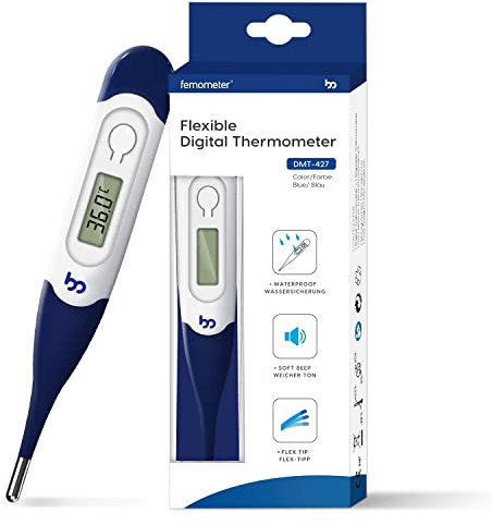 Digital Thermometer with Flexible Tip - Fast Accurate Oral, Underarm & Rectal for Adults, Kids & Baby