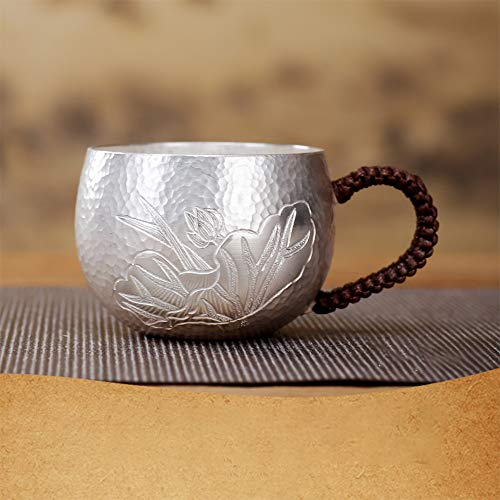Sterling Silver Wine Glass, Liqueur Sherry Cocktail Wine Glass, Tea Cup Water Glass Juice Glass, Small Domestic Tea Cup with Handle