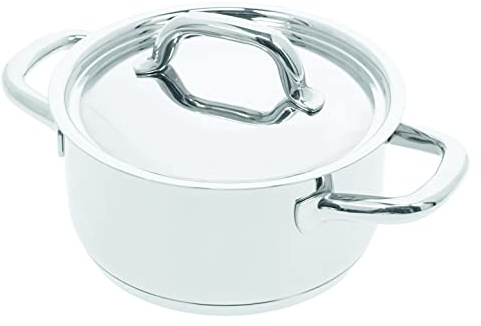 Demeyere Classico 3 Kochtopf fuer Induktion und anderen Herdarten, Topf mit Deckel aus pflegeleichtem Edelstahl mit 3-lagigem boden mit Alumiumkern, 10 Jahre Qualitaets-Garantie, 24 cm gross