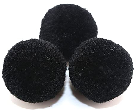 Duories Pompons zum Basteln,10 Stück 40mm Bunte Bommeln Bälle,Pom Poms für Kunsthandwerk,Pompons Bälle für Ostern,Weihnachten,Bunte Pompons für DIY Basteln Tischdekoration Geburtstagsdeko,Schwarz