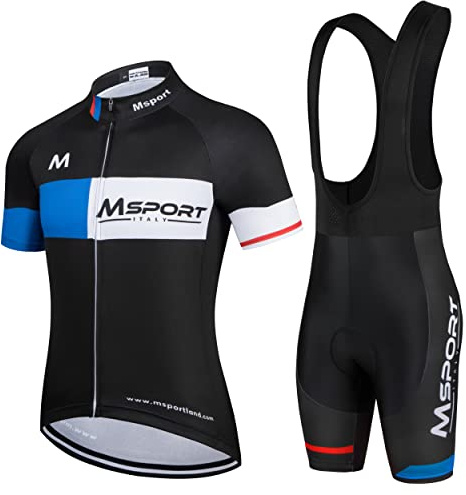 Komplett Set Cykelkläder – Tröja + Hängselbyxor med 5D Gelstoppad Chamois, Stötdämpande - A-03b XS