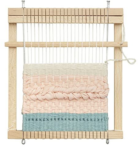 Micki Square Frame Wooden Weaving Loom Kit + Weaving Yarn — Arts and Crafts for Kids — Girls and Boys Gifts — Age 3+