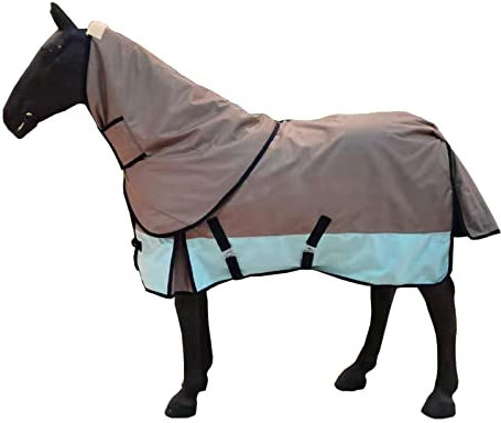 HARICSET Weidedecke Winterdecke Pferd Abschwitzdecke Pferd Gepolstert Weich Bequem Ideal für Boxen Widerstandsfähig mit Verstärkten Nylonkanten Ohne Baumwolle(Size:135cm(53in),Color:Kaffee)