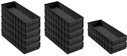 SuperSparSet 12x Leitfähige Industriebox 500 B | HxBxT 8,1x18,3x50cm | 6 Liter | ESD, Sichtlagerkasten, Sortimentskasten, Sortimentsbox, Kleinteilebox