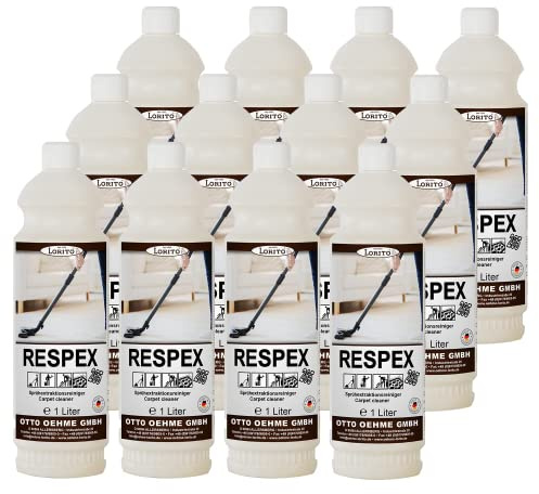 Lorito Respex Teppichreiniger, 12x 1L | Konzentrat, Textilreiniger für Dampfreiniger und Sprühextraktionsgeräte, Reinigungsmittel für Teppich, Polster, Textilien