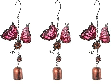 YARNOW 3pezzi Wind Butterflies Chime Campane Eoliche Decorative Per Giardino Portico e Balcone Design Romantico Con Di Farfalla