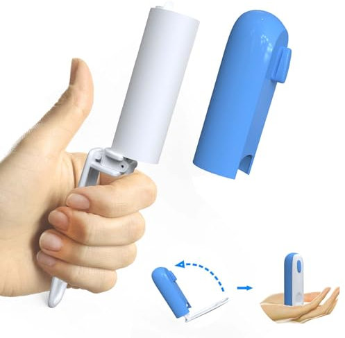 ROCKYGFI Travel Lint Roller for Pet Hair Extra Sticky, Portable Mini Lint Remover for Clothes, Small Size Lint Roller in Purse, Retractable & Foldable Dust Roll in Pocket (120 Sheets Refill, Blue)