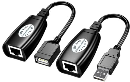 Gadpiparty Adaptateur USB Réseau USB Extender Portable Rallonge Câble Ethernet Femelle Compatible Souris Clavier Imprimante