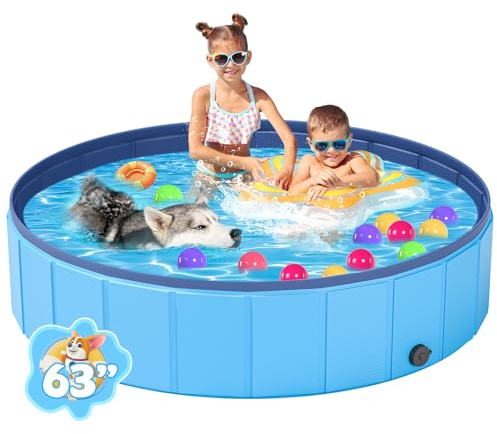YSJILIDE Hundepool, 160 x 30CM Hundepools für Kleine, Mittlere & Große, PVC Faltbare planschbecken für Kinder für Abriebfest&rutschfest