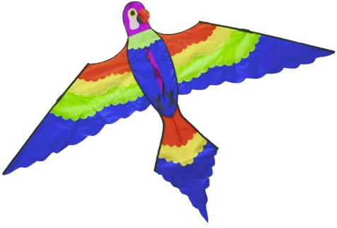 Sport1 Aquilone Parrot Twister. Aquilone bambini a coda Pappagallo. Parrot kite 154x122cm. Aquilone per bambini 3 anni in su. Inclusi maniglia e corda. Aquiloni per spiaggia e parco. Giochi all'aperto