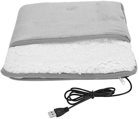 Tappetino Scaldapiedi, Riscaldamento USB, Piastra Riscaldante Rimovibile, Scaldapiedi Invernale, Uso Ufficio Domestico, Realizzato in Velluto e Finta Lana, 30 X 29 Cm