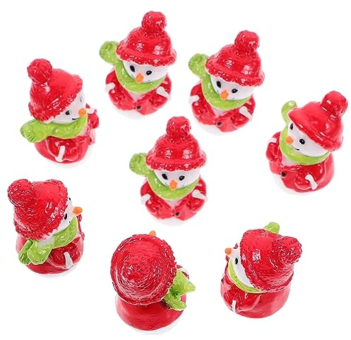 Ciieeo Lot de 10 Mini Figurines de Bonhomme Neige Noël en Résine pour Décoration Bureau