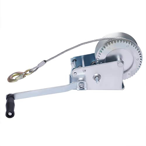 Cabrestante manual, cabrestante de mano profesional para coche, camión con 10 metros de cuerda de alambre, 1500 kg/3500 libras, para tirar de coches, remolques, caravanas, etc.