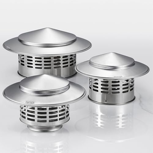 Chapeau De Cheminée De Toit Ø75/110/160/200mm Capuchon De Cheminée De 304 Acier Inoxydable Rond Housse De Pluie pour Canalisations De Poêles Et Cheminées(200mm)
