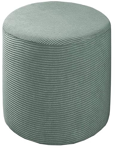 Hockerbezug Quadratisch 35x35/40x40/60x60 Fußhocker Bezug Ottomane Rund Schonbezug Stretch Husse für Fußhocker Ottomanischer Hocker-Bezug Überzug Hocker Protector Waschbar(#5,Diameter:65cm)