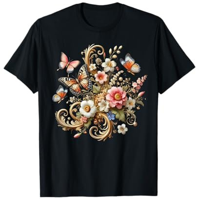 Luxueux papillons, fleurs sauvages et vignes Formes Mania T-Shirt
