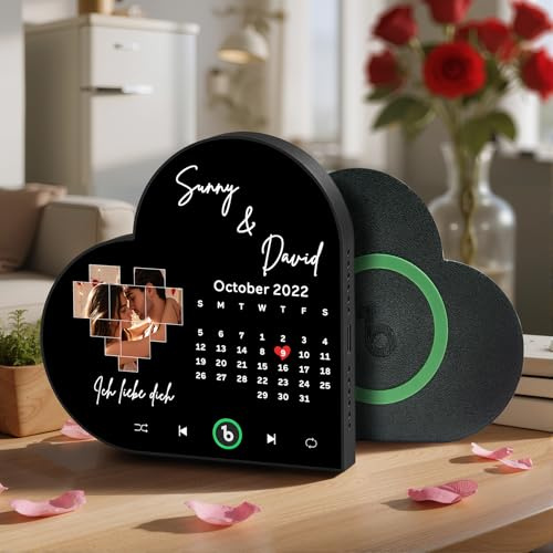 Personalisierter Musik Kühlschrankmagnet mit Foto & Spotify Song, Magnet Musik Fotogeschenk für Paare, Freunde, Familie, Individuelles Geschenk für Sie/Ihn, Geburtstag, Weihnachten, Valentinstag