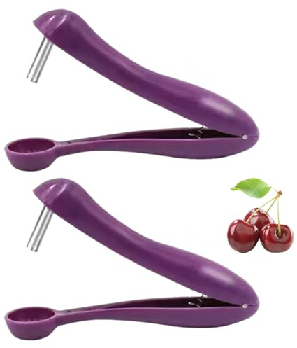 2PCS Cherry Pitter, Cherry Stoner Remover UK, Cherry Stoner, Cherry Pip Remover, Dates pitting Device, Cherry Pitter Fruit Tool with Pitting Device for Hawthorn Cherrystone Plum