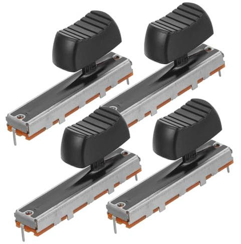 Lineares Schiebepotentiometer 45mm, 4 Stück, Metall, für Mixer | Einfache Bedienung, Präzise Klangregelung, Zuverlässige Funktion, Praktischer Push Pull, Geeignet für Dj und Soundkarte