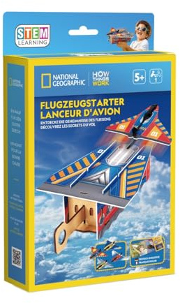CubicFun 661115 Bausatz, Flugzeugstarter, DIY Bastel-Set Physik, Experimentierset für Kinder ab 5 Jahren
