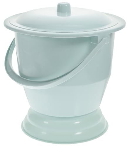 HONITANO Crachoir Maison Pot De Chambre Portable Avec Couvercle, Plastique Pp Épais, Couleur Bleue, Seau Urinoir Facile à Nettoyer, Adapté Personnes Âgées Et Femmes Enceintes