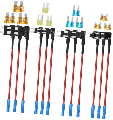 PENIKOKO 12 Pezzi Kit Fuse Tap Auto Resistente Portafusibili Inline e Micro Fusibili Compatibile Veicoli Facile Installazione per Accessori Elettrici