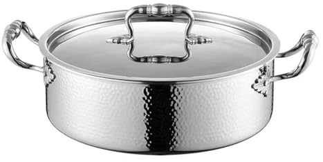 MOBYGKFY Stainless Steel Stock Pot Soup Sauce Pan Cooking Pots Lids Cover Daily Use Stockpot Pans for The(D,28CM)
