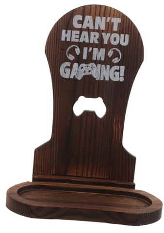 FUNOMOCYA Wooden Headphone Stand for Over-ear Headphones with Stable Base Space-saving Desk Organizer Natural Wood Aesthetic Gaming Accessory for Gamer and Office