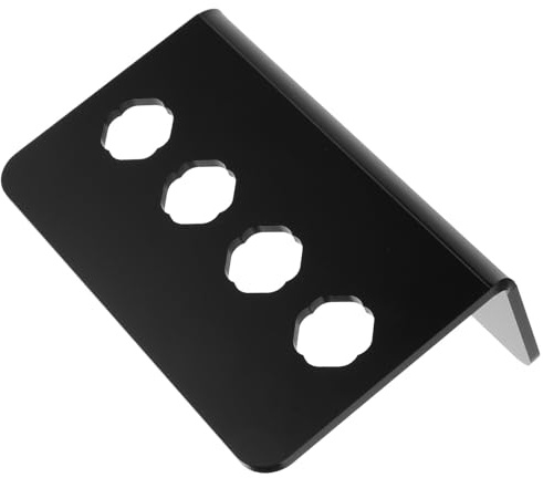 HAMPPLIES Soporte de Cizalla Acrílico Negro 4 Ranuras para Tijeras y Peines, Montado en Pared para Organizar Herramientas en Barbería