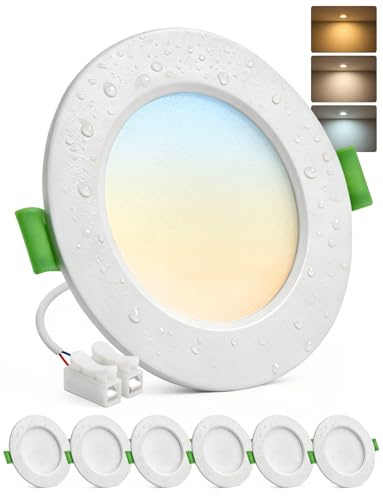 Bojim Faretti LED da Soffitto Faretto Incasso per Cartongesso 5W Foro 68mm - 80mm, 220V 230V Luce Calda Naturale Fredda IP44 per Bagno Cucina Controsoffitto, 6 Pezzi