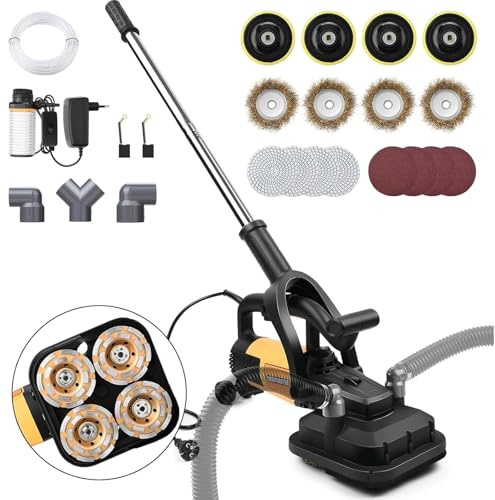 Smerigliatrice per calcestruzzo da 3800 W, con manico lungo e motore potente, 4 x mole | Ø 100 mm | max. 6000 giri/m | 6 marce | fresatrice per pulizia muratura