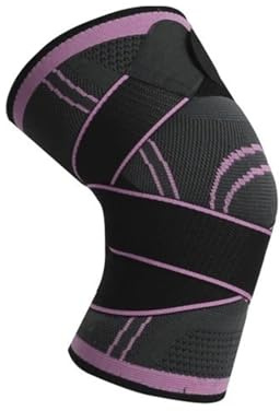 Sportkniebandage 1 Stück Sport Herren Kompression Knieorthese Elastische Stützpolster Knieschützer Fitnessgeräte Volleyball Basketball Radfahren für Basketball Tennis Yoga Gartenarbeit(Pink,S)