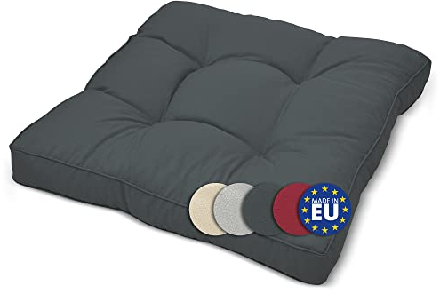 Beautissu Cojines Lounge Exterior XLuna Asiento Muebles Mimbre jardín Acolchado Grueso ca. 70x70x10 cm Gris Grafito