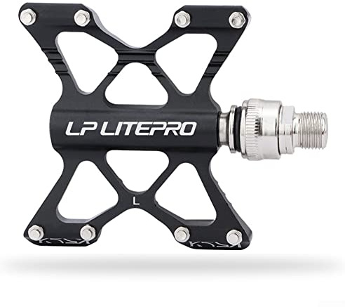 Pédale de cyclisme à dégagement rapide, outil de vélo élargi antidérapant ultra léger en alliage d'aluminium DU avec roulement scellé pour vélo pliant, VTT (noir)