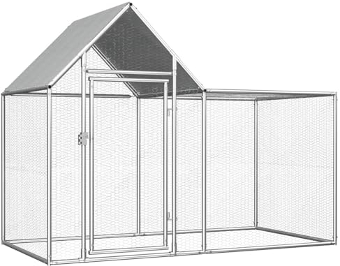 GuyAna Hühnerstall 2x1x1,5 m Verzinkter Stahl KüKenaufzuchtbox Buddelsand FüR Kaninchen