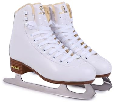 Blissbuilt Klassische Eislauf Schlittschuhe für Männer und Frauen,bequem warm gefüttert - Schlittschuhe mit Edelstahlkufe I ideal für Einsteigerinnen -Eiskunstlauf | Freizeit | weiß/schwarz