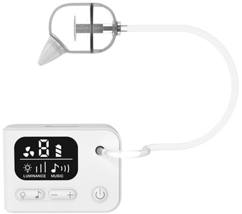 Spalivivre Elektrischer Baby-Nasensauger, Nasensauger mit 3 Silikonspitzen und 9 Saugstufen, automatischer Nasenreiniger für Neugeborene mit beruhigender Musik- und Lichtfunktion, Anti-Rückfluss